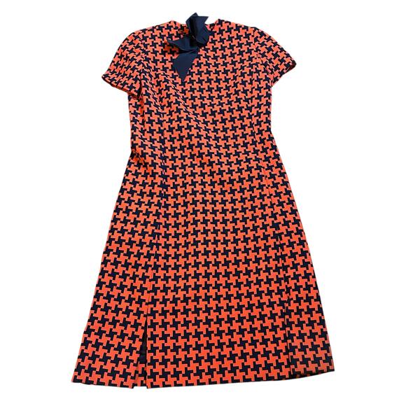 Vintage 1960s Abe Schrader Shift Dress Size Small Geometric Mod Career Secretary - Picture 1 of 4